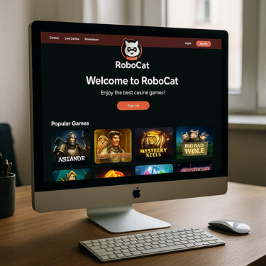 RoboCat Casino - Desktop Design Screenshot - Austrian Online Casino